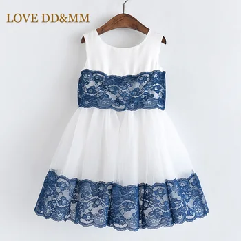 LOVE DD&MM Girls Dresses 2020 New Children ' s Wear Girls Sweet Flower Bud Silk Screen Yarn Stitching Sleeveless Vest Dress