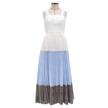 LUOYIYANG Summer Dress 2020 Fashion Elegant Stitching Color Sleeveless Women 's Casual Party Dresses for Women' s Maxi Robe Femme