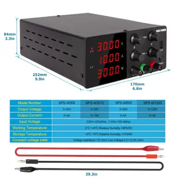 Laboratoryjny zasilacz 30V10A regulator prądu przełącznik zasilania regulowany regulator napięcia стендовый źródło cyfrowe 60V5A