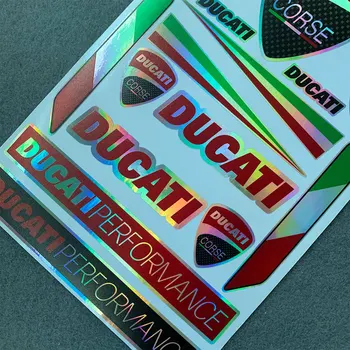 Laser Tęczowy kask motocross motocykl naklejki włoska flaga naklejki logo Ducati 18cm x 27CM