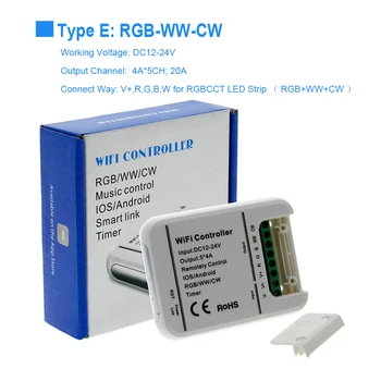Led Controller MINI WIFI RGB/RGBW/RGB-WW-CW LED Strip Controller DC12-24V Smartphone Magic Home Mini Wifi RGB Smart Controllers