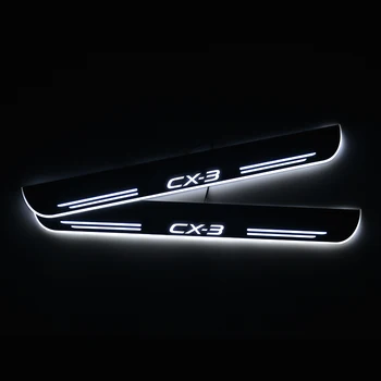 Led próg drzwi do Mazda CX-3 CX3 2016 2017 2018 do 2020 Led Moving Door Scuff Plate Pathway Light