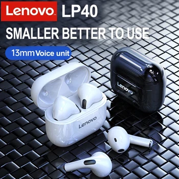 Lenovo LP40 bezprzewodowe słuchawki TWS słuchawki Bluetooth sterowanie dotykowe sportowy zestaw słuchawkowy stereo słuchawki do telefonu z systemem Android