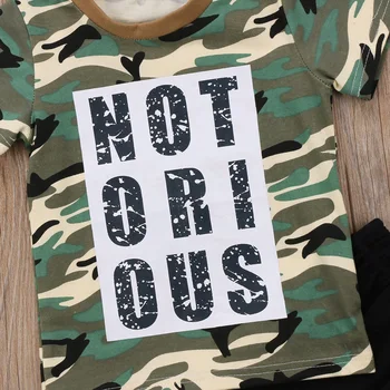 Lioraitiin nowa moda casual dziecko dzieci chłopcy Camoflage topy t-shirt spodnie 2szt stroje zestaw ubrań 1-6Yrs