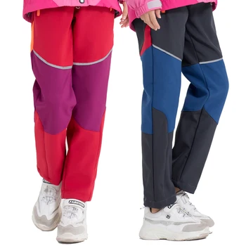LoClimb chłopcy dziewczęta piesze wycieczki spodnie dzieci zimowe ciepłe legginsy dzieci polar Softshell spodnie trekkingowe Narciarskie wodoodporne spodnie AC010