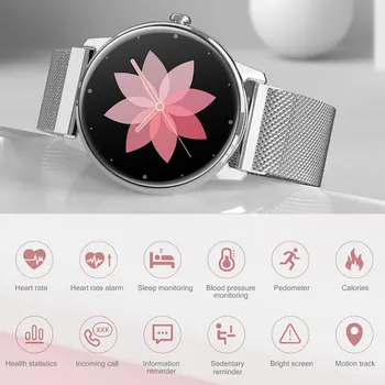 Luksusowe inteligentnego zegarka kobiety zegarek Smartwatch Elektronika inteligentny zegarek dla Android IOS fitness-tracker pełna dotykowy Bluetooth Smart-watch