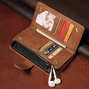 Luksusowy skórzany portfel dla HUAWEI P30/ELE-L09/L29 Case magnetyczny portfel na zamek mobilny portfel retro flip-mapa stoiska pokrywa skóra