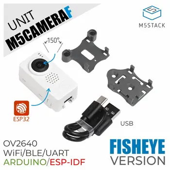 M5Stack New Fish-eye Camera Module OV2640 Mini Fisheye Camera Unit Demoboard with ESP32 PSRAM Development Board GROVE Port TypeC