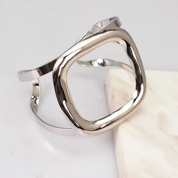 MANILAI stop hollow kontrakt styl bransoletki dla kobiet oświadczenie Femme metal mankiet bransoletka akcesoria biżuteria
