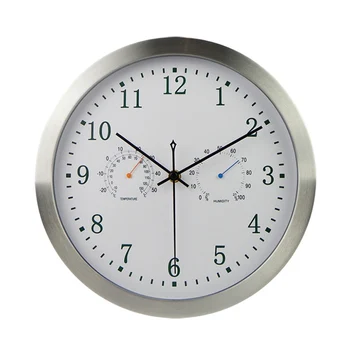 MAX HOME Modern Wall Clock Home Decor salon igła okrągły zegar ścienny z termometrem higrometr 12 cali zegarek
