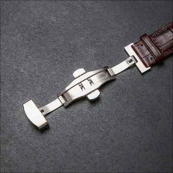 MEZHUO Factory Direct Sale pasek nieregularne brązowe skórzane zegarek ze skórzanym podwójnym przyciskiem motyl klamra z remontu narzędziami