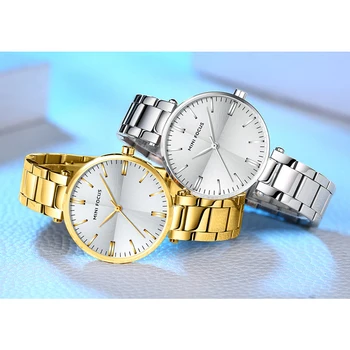 MINI FOCUS - Brand Fashion Business Relojes Para Mujer japoński mechanizm wodoodporny Sun Grain stali watchband zegarek dla kobiet