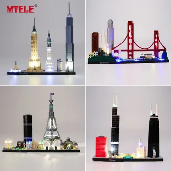 MTELE Light Kit tylko dla architektury skyline Chicago/Las Vegas jest kompatybilny z 21026/21027/21028/21030/21032/21042