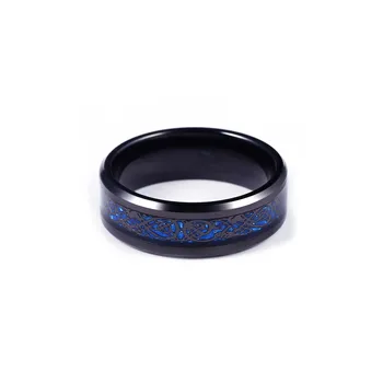 Magic Ikery 8 mm kolor czarny Smok projekt pierścień ze stali nierdzewnej 316L męskie biżuteria ślubne gorące akcesoria JMR090