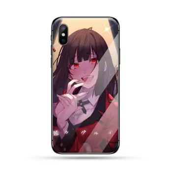 Manga Kakegurui Jabami Yumeko miękka gumowa pokrywa telefonu hartowanego szkła dla iphone 6 6S 7 8 plus X XS XR 11 PRO MAX