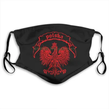 Maska Do Twarzy Polska Polish Eagle Poland Pride Moda Retro Zabawny Design Biały Czarny Maski Wielokrotnego Użytku
