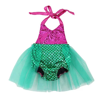 Mała Syrenka Suknia Księżniczka Cosplay Kostium Dla Dzieci Dziewczęta Pływanie Sukienka Dziecko Fantazja Ariel Syrenka Jednoczęściowy Kombinezon