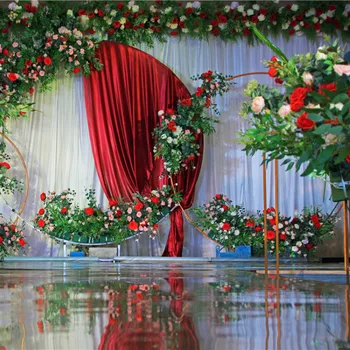 Metal żelazo kute Ślub łuk tło dekoracji ramki centrum handlowe okno w domu DIY okrągła impreza kwiatowy wyświetlacz dekoracji