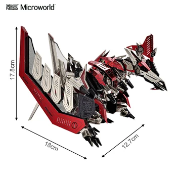 Microworld 3D metalowe puzzle dinozaur pterozaurów model zestawy DIY cięcie laserowe zebrać puzzle zabawka prezent dla inspekcji dzieci