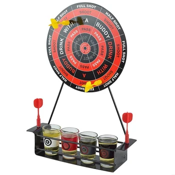 Mini Butelkowana Gra Dart Shot Party Games Roulette Game Bar Z 4 Szklanymi Filiżankami I 1 Docelowej Odpornej Prezenty Nowości