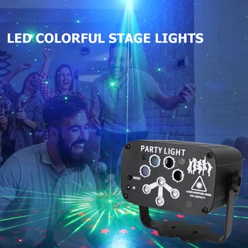 Mini głosowe pilot zdalnego sterowania DJ projektor lampa DJ projektor maszyna ozdoby partii Przenośny led laser projekcyjny światło