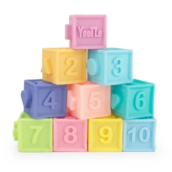 Miękkie Bloki Budowlane Telefony Komórkowe Grzechotki Zabawki Dla Dzieci 0-12 Miesięcy Bezpieczna Poduszka Uścisk Ściśnij Ząbkowanie Do Żucia Zabawki Do Kąpieli Małych Dzieci 0-3 Lat