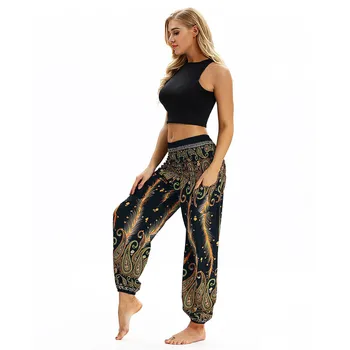 Moda богемные temat spodnie Mężczyźni Kobiety dorywczo spodnie hippie luźne Aladyn harem spodnie Droppship 20 kolorów Spodnie do jogi