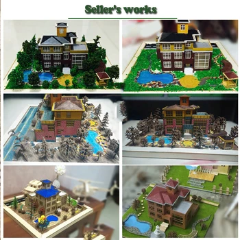 Model Willa dom zabawki drewniane, materiały montaż piasek stół budowa DIY produkcja domy drewniane kabina pociąg prezenty dla dzieci