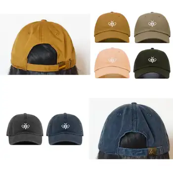 Modna letnia, bawełniana czapka z daszkiem bee Embroidered Dad hat regulowane dzikie czapki sportowe do wypoczynku na świeżym powietrzu mężczyźni i kobiety, okulary, kapelusze