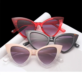 Modne oversize okulary Cat Eye okulary Kobiety 2020 retro okulary plastikowe oprawa trójkąt Glasse For Female Ladies Eyewear UV400