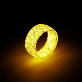 Modne świecące żywicy pierścień palec pierścień wielokolorowy pierścień romantyczny blask w ciemności pierścień dla kobiet, mężczyzn biżuteria partii prezent