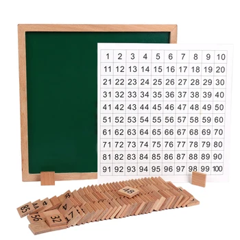 Montessori edukacyjne drewniane zabawki dla dzieci zabawki dla Dzieci 1-100 cyfr tabela matematyka arytmetyka podręczniki dla dzieci