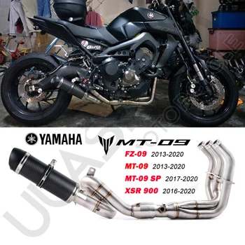 Motocykl tłumik środkowy rura kompletny system do Yamaha MT-09 FZ-09 2013 do 2020 MT09 SP 2017 do 2020 XSR 900 2016 do 2020