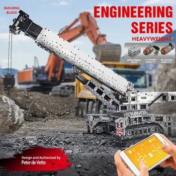 Mould King series RC Engine Power Function Crane LTM Truck with APP Brick Building Blocks dla dzieci zabawki edukacyjne prezenty