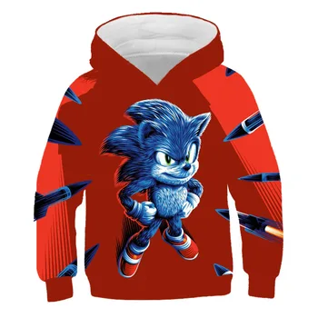 Męska bluza z kapturem sonic hedgehog winter Plush z Kapturem teenage girls' clothing boys' long sleeve top winter warm sweater