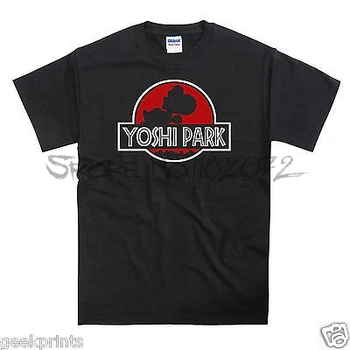 Męska koszulka na lato Yoshi Park Unisex T-shirt - oryginalna wersja (czerwona naklejka) zabawny prezent topy prezent dla niego