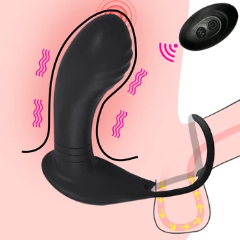 Męski masaż prostaty wibrator korek analny penis pierścień opóźnienie wytrysku Sex zabawki dla mężczyzn gej pilot zdalnego sterowania korek analny anal wibrator