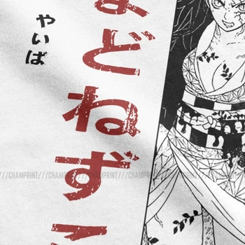 Męskie T-Shirty Nezuko Kimetsu No Yaiba, Bawełniana Koszulka Z Krótkim Rękawem Demon Slayer Kamado Tanjirou Anime Manga T Shirt Plus Size