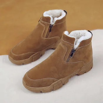 Męskie botki rakiety śnieżne zamszowe pluszowe buty chłopcy super ciepłe buty mężczyźni plus rozmiar 45 46 47 buty 2020