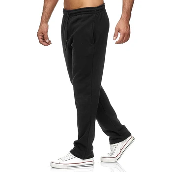 Męskie sportowe spodnie do biegania, spodnie na sznurku, jednokolorowe spodnie dresowe grube ciepłe sportowe, spodnie sportowe