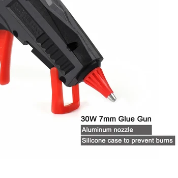 NEWACALOX 30W 110-240V Mini Hot Melt Glue Gun Set with Hobby Nóż Fixed Clip pęseta 80шт 7mm klejowe laski DIY Hand Tool Kit