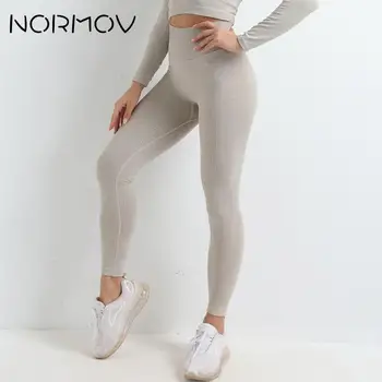 NORMOV joga spodnie odzież sportowa bezszwowe legginsy stałe Wysoka Talia pełna długość treningu legginsy dla Fittness joga legginsy