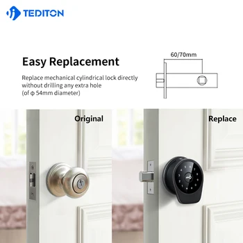 Najnowszy Bluetooth elektroniczny inteligentny zamek biometryczny odcisk palca zamek TTlock App Code RIFD Keyless Door Lock Home Security