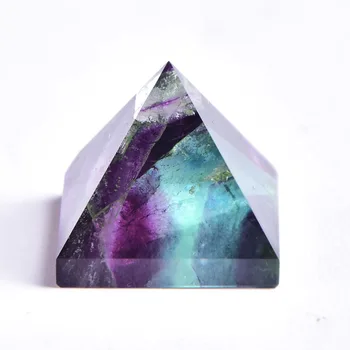 Naturalny fluoryt Kryształ piramida kwarc uzdrawiający kamień czakry, reiki Kryształ tygrysie oko punkt wystrój domu rzemiosła z kamienia szlachetnego 1szt