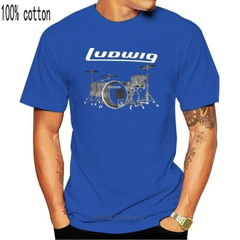 New Ludwig Drumset Perkusyjny Drum Cymbal Drums męska czarna t-shirt rozmiar hip-hop męska koszulka rock unisex t-shirt bluzki modne