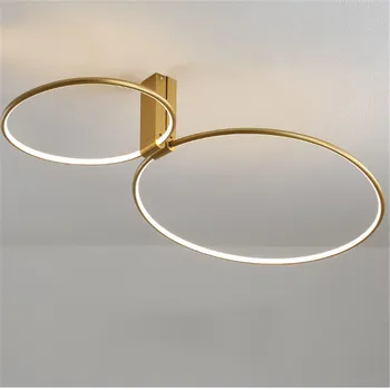 Nordic Gold Akrylowe Pierścień Obrót O 360 Stopni Led Lampa Sufitowa Do Salonu, Kuchnia, Przedpokój Minimalizm Home Deco Lampa