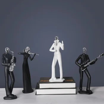 Nordic prosta grupa muzyczna figurki postaci dekoracji domu akcesoria telewizor wina szafa wystrój domu rzemiosła pomnik ozdoba prezenty