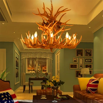 Nordic retro żyrandol oświetlenie american vintage loft Kuchnia deco lampa wisząca żywicy luksusowa sypialnia schody żyrandol połysk