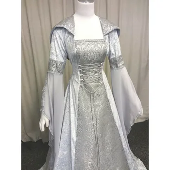 Nowa dostawa Renesans średniowieczny kostium Księżniczka boho wiktoriański strój kobiety rocznika sukienki z kapturem gotycki strój kostium na Halloween