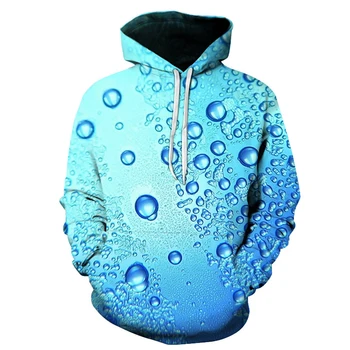 Nowa moda druku 3D śmieszne bluzy unisex bluza krople wody druku Hotstyle sweter meble odzież bluza